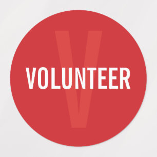 Etiquetas Crachá voluntário do vermelho