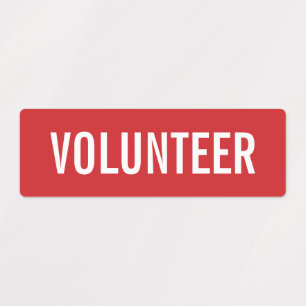 Etiquetas Crachá Voluntário Vermelho