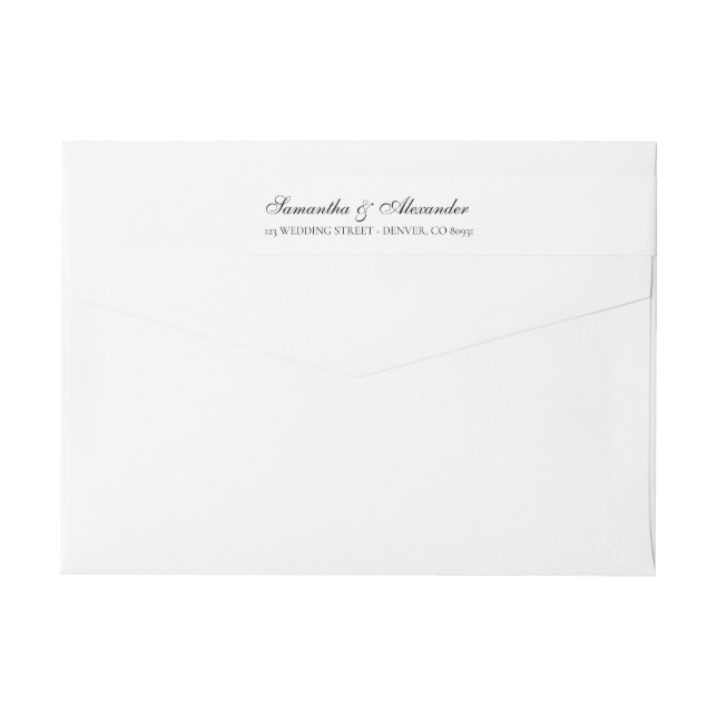 Etiquetas Crest Preto e Branco Elegante (Verso)
