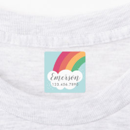 Etiquetas Crianças do arco-íris coloridas passam ferro no ró