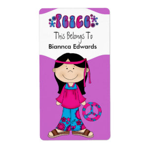 Etiquetas Crianças Retrô Livro da Paz Binder