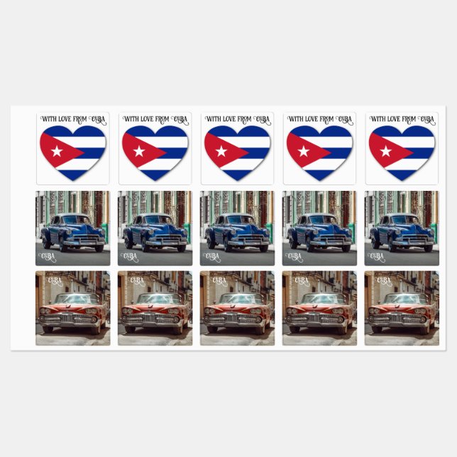 Etiquetas Cuba ama texto personalizado (Folha)
