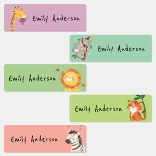 Etiquetas Cuidados de dia na escola de animais do zoológico