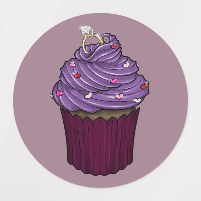 Etiquetas Cupcake de proposta doce (Design 1)