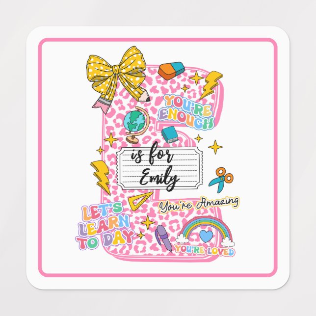 Etiquetas Customizable “E is for” Alphabet Art – Inspiration (Design 1)