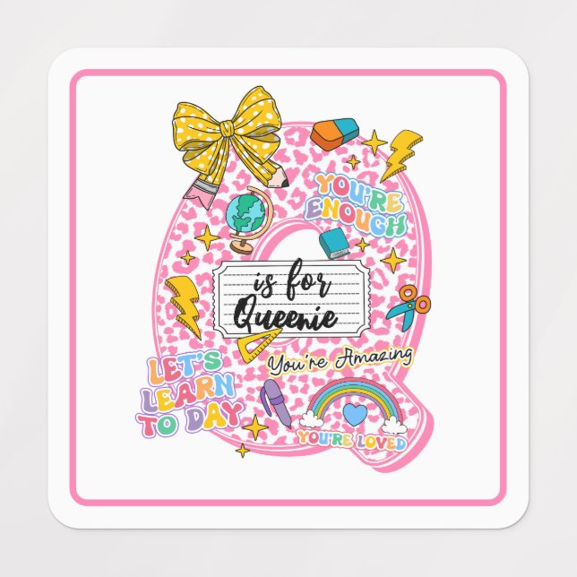 Etiquetas Customizable “Q is for” Alphabet Art – Inspiration (Design 1)