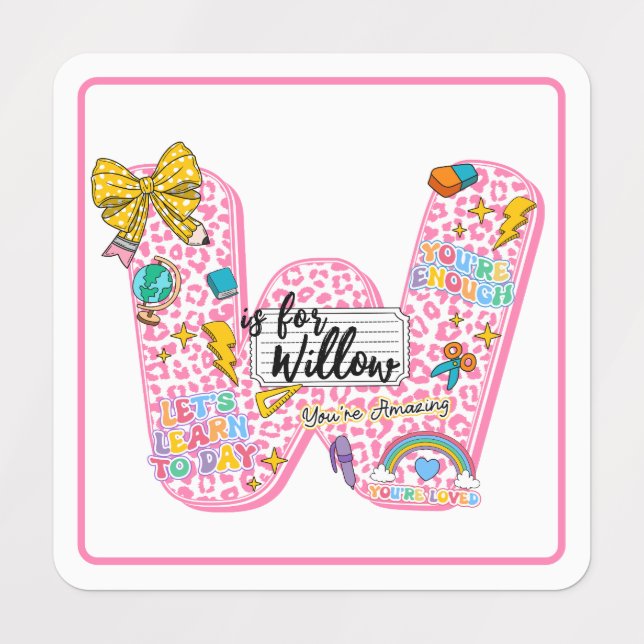 Etiquetas Customizable “W is for” Alphabet Art – Inspiration (Design 1)