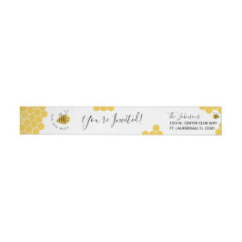 Etiquetas Cute Watercolor Bumble Bee Honeycomb Air Mail
