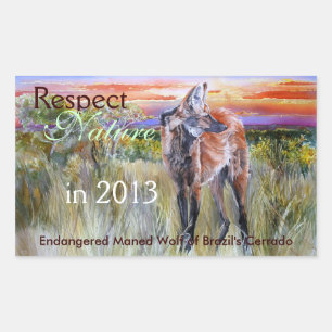 Etiquetas da arte da aguarela do lobo Maned