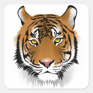 Etiquetas da arte da cara do tigre