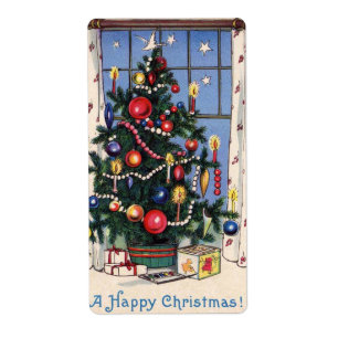 Etiquetas da árvore de natais vintages