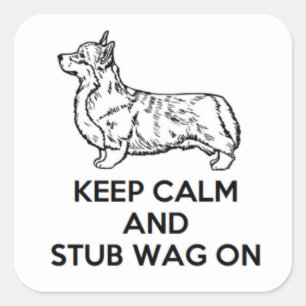 Etiquetas da calma do Corgi "mantenha"