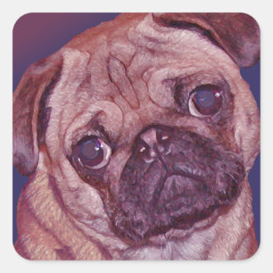 Etiquetas da cara do filhote de cachorro do Pug