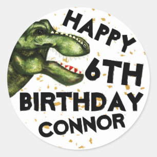 Etiquetas da festa de aniversário do dinossauro d