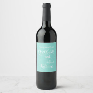 Etiquetas da garrafa do chocolate e de vinho da