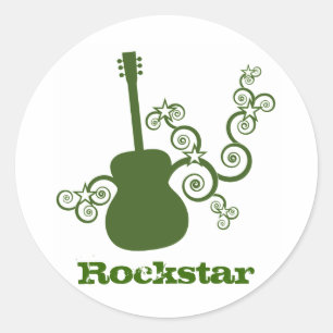 Etiquetas da guitarra de Rockstar, verdes