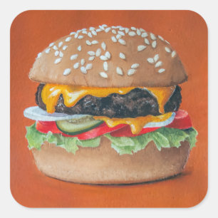 Etiquetas da ilustração do Hamburger