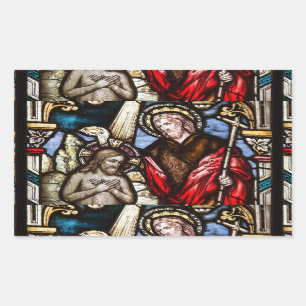 Etiquetas da janela de vitral da igreja do