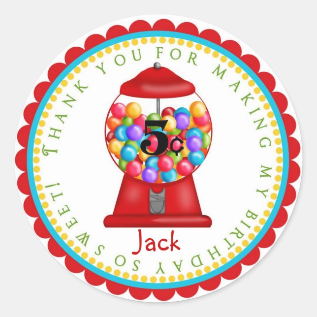 Etiquetas da máquina de Gumball (Frente)