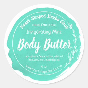 Etiquetas da Mint Body Butter