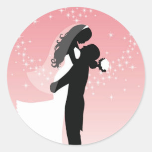 Etiquetas da noiva & do noivo do casamento