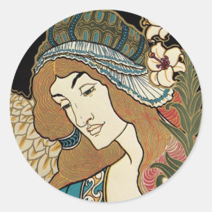 Etiquetas da páscoa de Nouveau da arte
