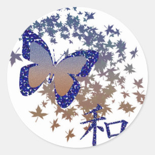 Etiquetas da paz da borboleta