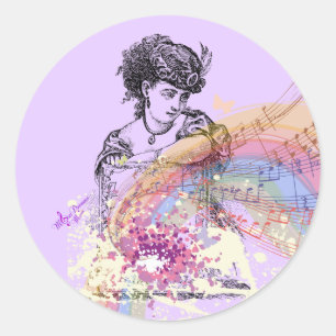 Etiquetas da senhora Bonito Roxo Pequeno Redondo