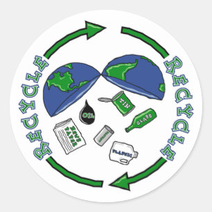 Etiquetas da Terra reciclar