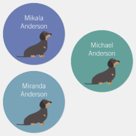 Etiquetas Dachshund cão cores impermeável