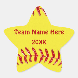 Etiquetas dadas forma estrela do softball do NOME