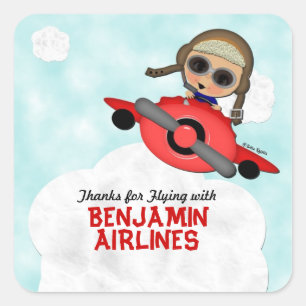Etiquetas das linhas aéreas do aniversário