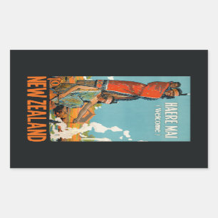 Etiquetas das viagens vintage de Nova Zelândia