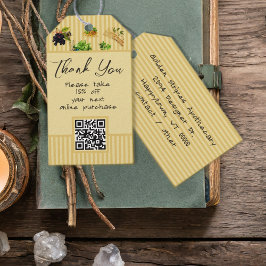 Etiquetas de agradecimento botânico com código QR 