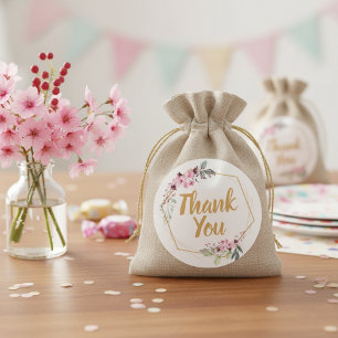 Etiquetas de Agradecimento com Flores de Sakura Ro