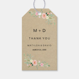Etiquetas de Agradecimento de Casamento Floral Rús