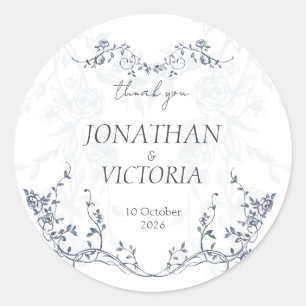 Etiquetas de Agradecimento de Casamento Floral Vin