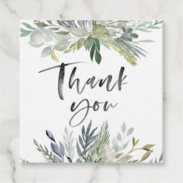 Etiquetas de agradecimento de folhas verdes