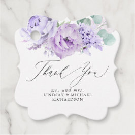 Etiquetas de Agradecimento Florais Elegantes Roxo