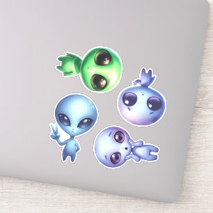 Etiquetas de alienígena - conjunto de quatro