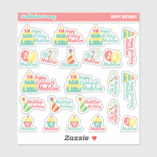 Etiquetas de Aniversário Personalizadas Adesivos