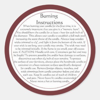 Etiquetas de Aviso de Queima de Velas