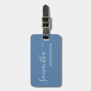Etiquetas de Bagagem Azul Dusty Plano de Mesa de C