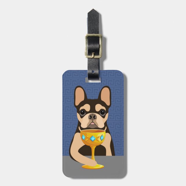 Etiquetas de Bagagem Bulldog Francês (Frente Vertical)