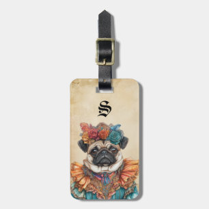 Etiquetas de Bagagem Cachorro Pug Vitoriano