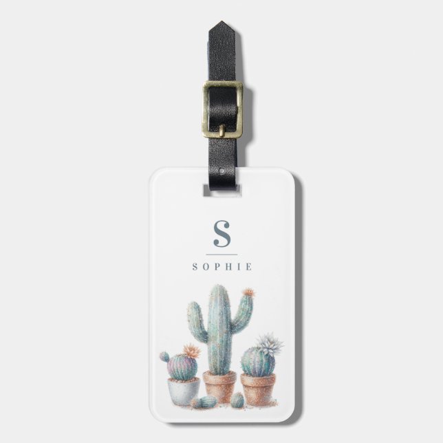 Etiquetas de Bagagem Cactus (Frente Vertical)