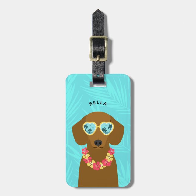 Etiquetas de Bagagem Dachshund (Frente Vertical)