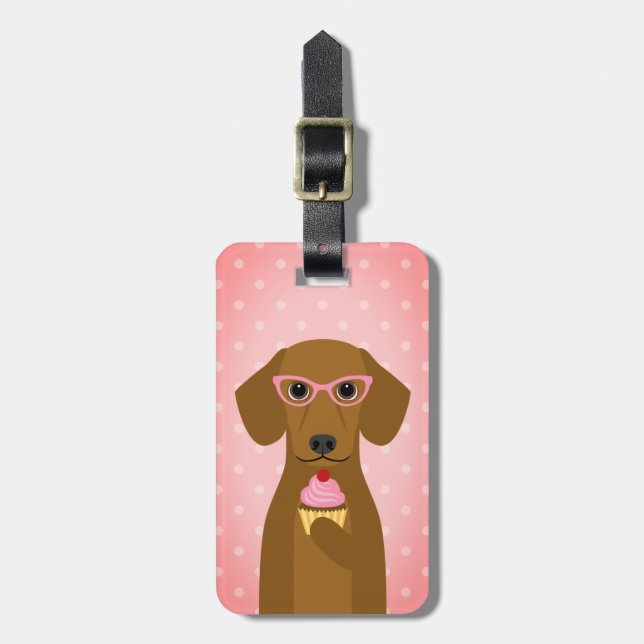 Etiquetas de Bagagem Dachshund (Frente Vertical)