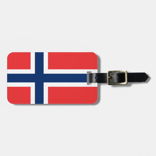 Etiquetas de bagagem de bandeira da Noruega para b (Frente Horizontal)