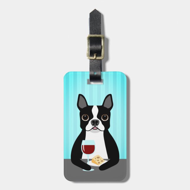 Etiquetas de Bagagem de Boston Terrier (Frente Vertical)